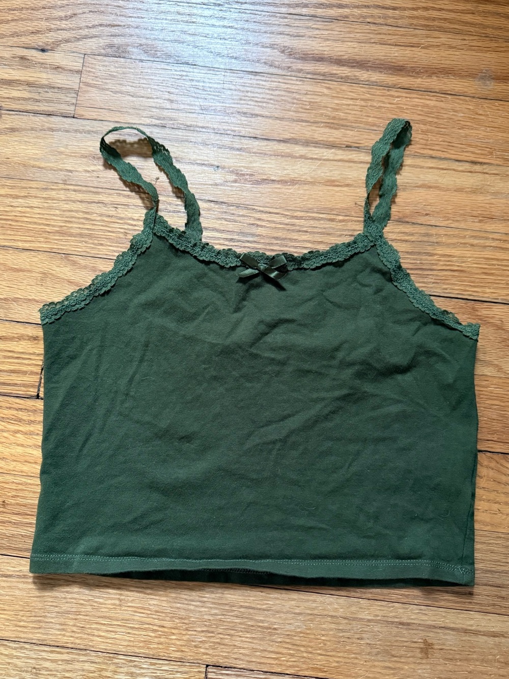 Zine Clothing Dark Green Lace-Trim Cami